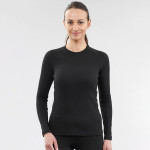 Women Black Solid Thermal Tops