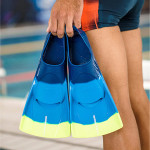 Blue Solid Silicone Swim Fin