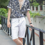 Men White Solid Slim Fit Regular Shorts