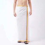 Men White Solid Cotton Dhoti