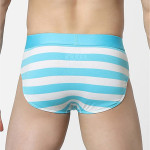 Men Blue Striped Basic Briefs