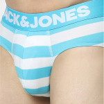 Men Blue Striped Basic Briefs