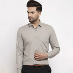 Men Grey Smart Regular Fit Solid Formal Shirt