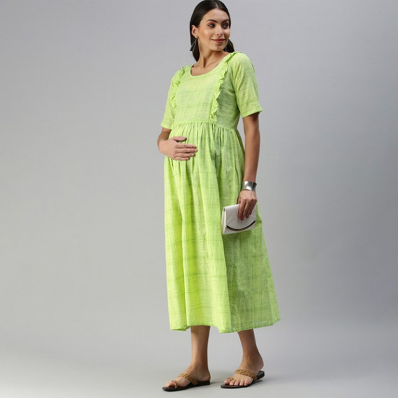 https://trendingfits.com/products/lime-green-woven-design-handloom-maternity-a-line-midi-dress