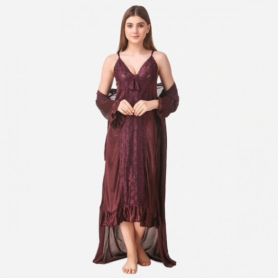 https://trendingfits.com/products/brown-maxi-satin-solid-nightwear-set