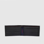 Men Black Solid Genuine Leather Two Fold Wallet