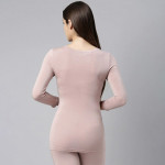 Women Pink Solid Thermal Top